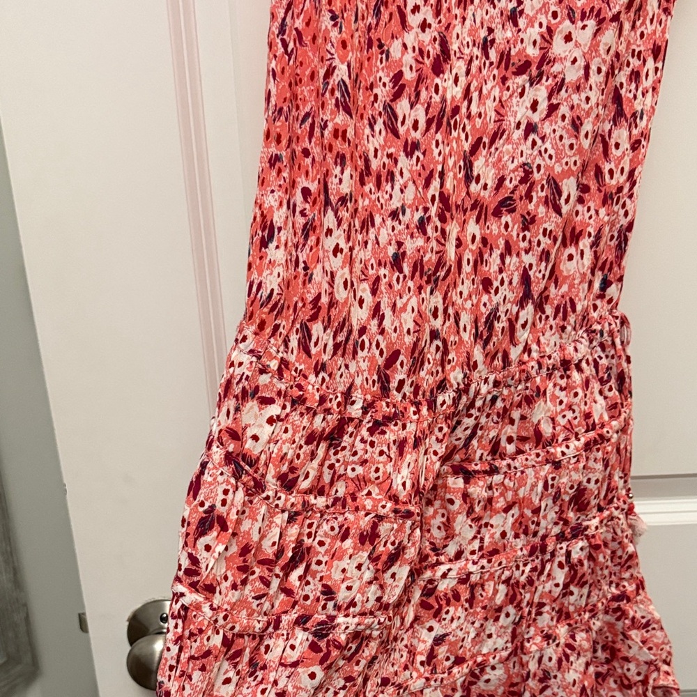 Poupette St. Barth Coral and White Sleeveless Mini Dress - Picture 3 of 5
